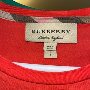 Burberry Red Short Sleeve Tee